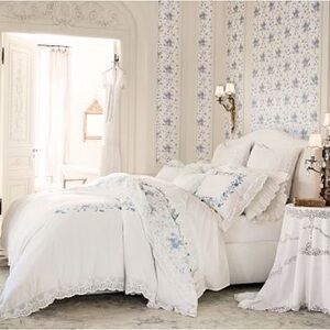 LoveShackFancy Pottery Barn Blue Rose Duvet Cover